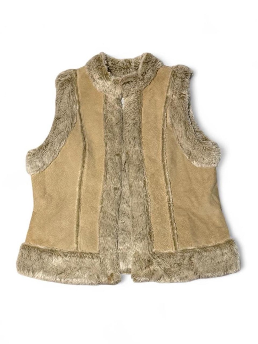 Live a Little Tan Faux Fur-Trim Vest